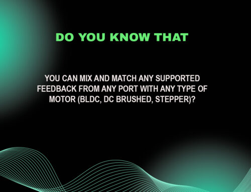 You can mix and match any supported feedback from any port with any type of motor (BLDC, DC brushed, stepper)