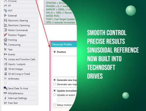 Technosoft drives now feature a new capability to generate a sinusoidal reference for position, speed, torque, or voltage